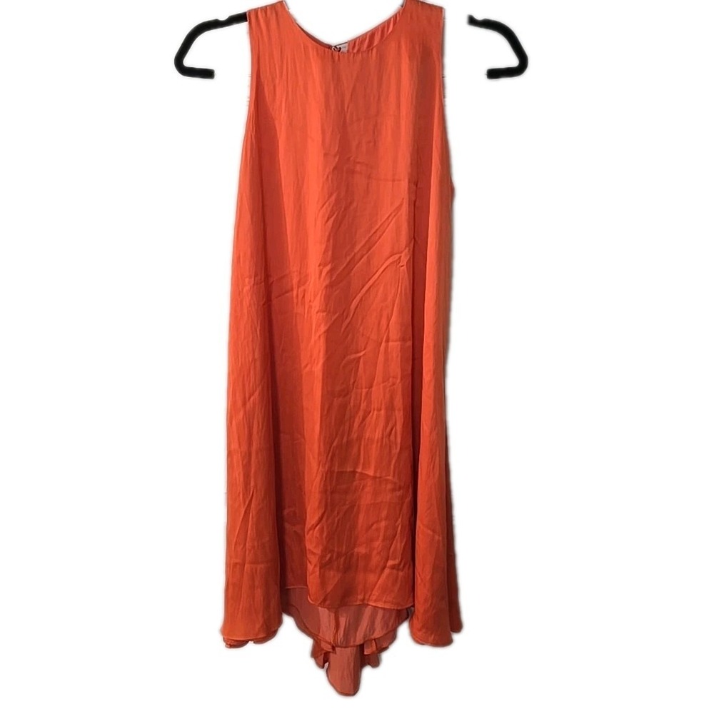 Alexis High Low Sleeveless Asymmetrical Flowy Orange Dress Size‎ XS Made In USA